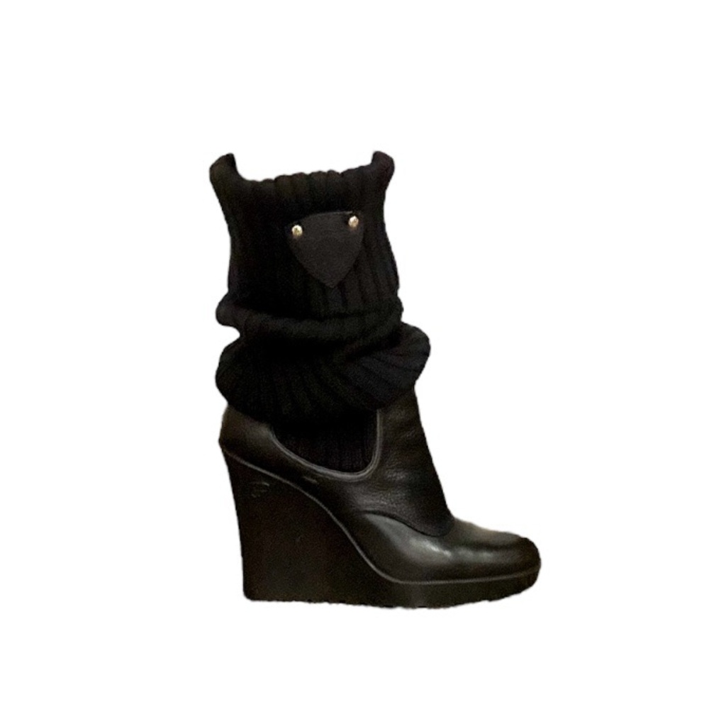 ***MUST GO***Gucci Black Wedge Boots with Knit Cuff...not Size 8 But 7 - Picture 4 of 14